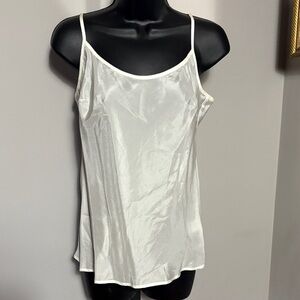 Trina Turk Size Medium White Silk Tank Top
